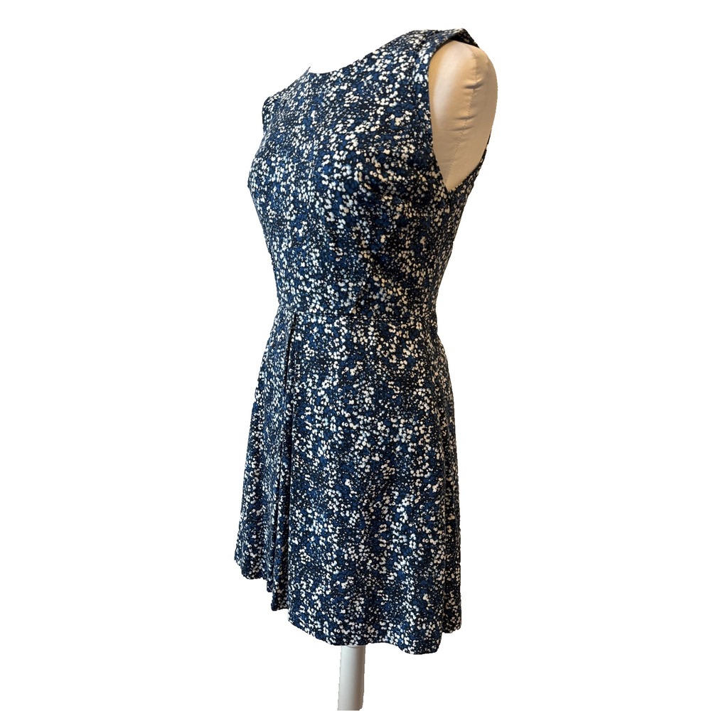 Gap Linen Cotton Fit & Flare Blue Floral Sleeveless Dress Women's 4 Cottagecore - Picture 3 of 12